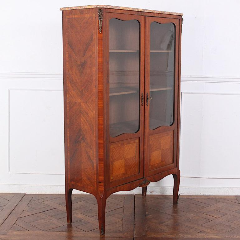 Louis XV French Transitional Style Kingwood Bookcase Bibliotheque