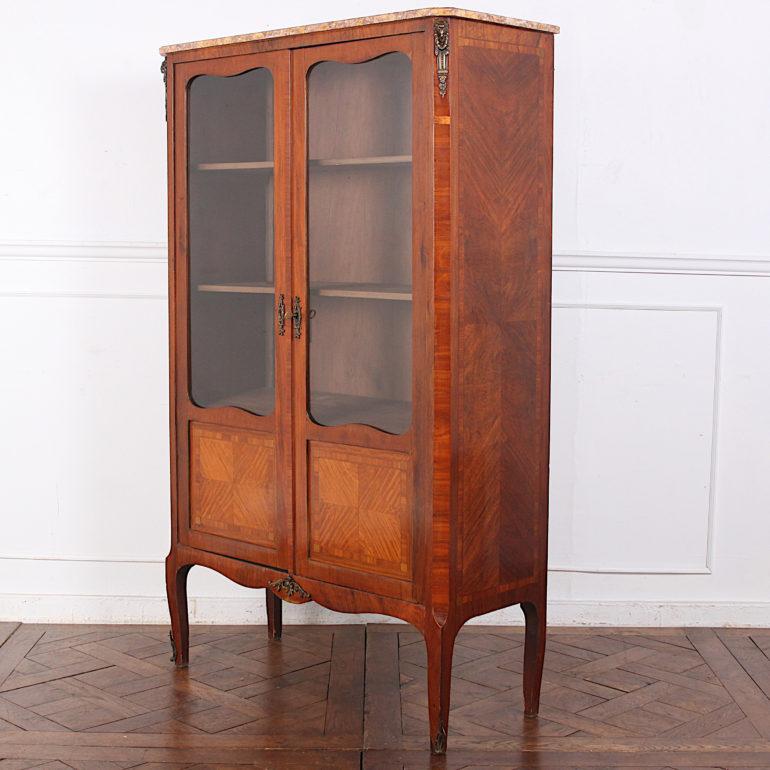 20th Century French Transitional Style Kingwood Bookcase Bibliotheque
