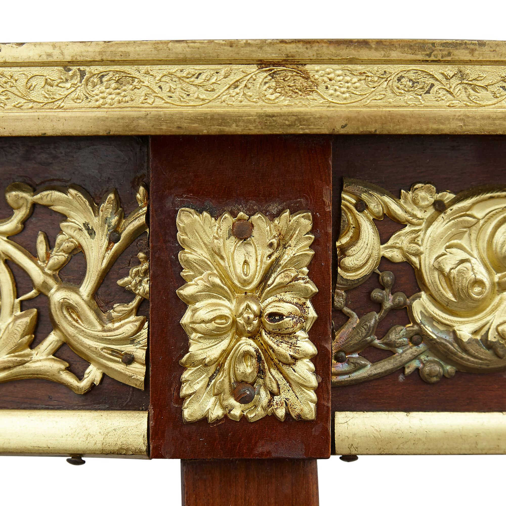 French Transitional Style Ormolu Mounted Wood Étagère For Sale 1