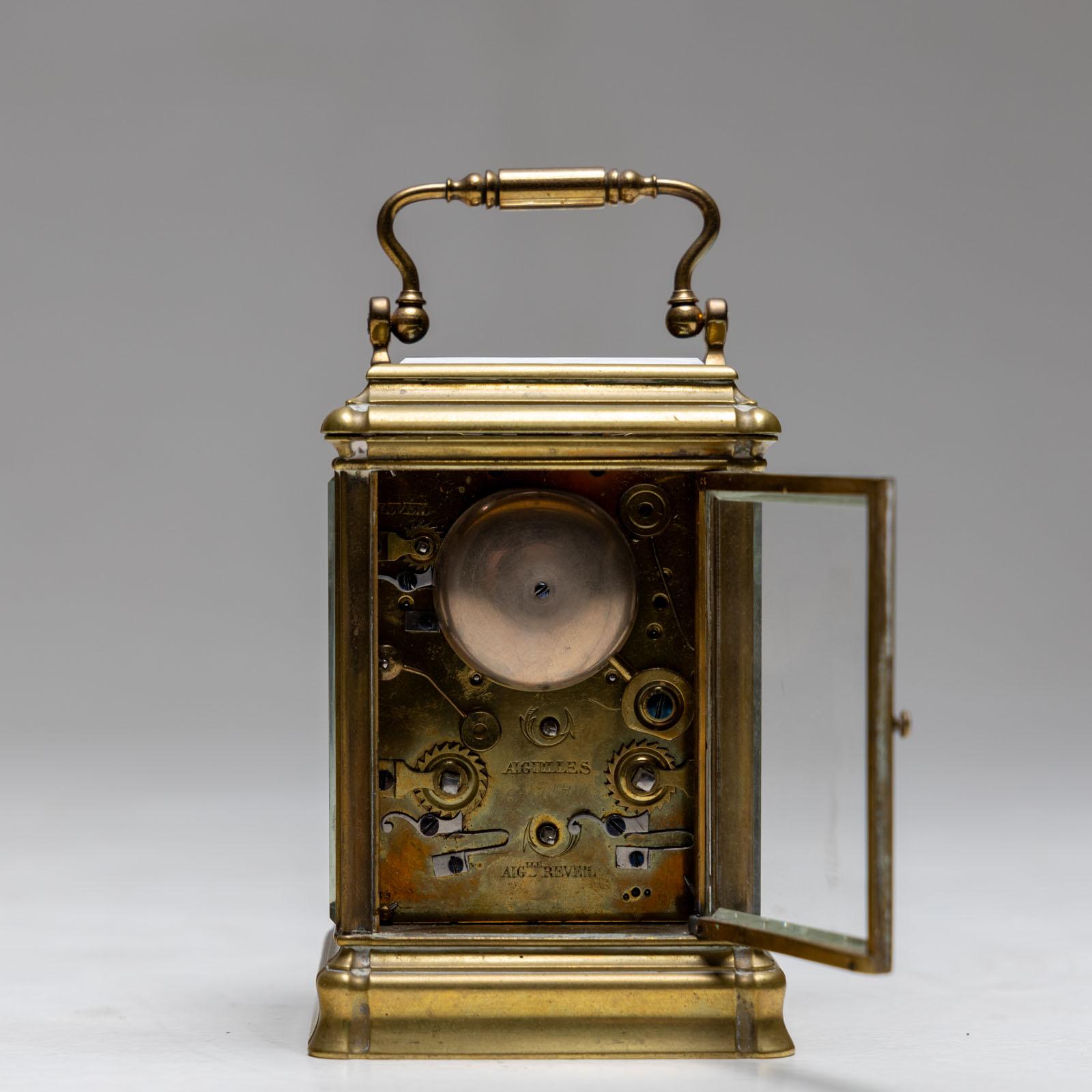 19th Century French Travel Clock by Aiguilles, late 19th / early 20th century For Sale