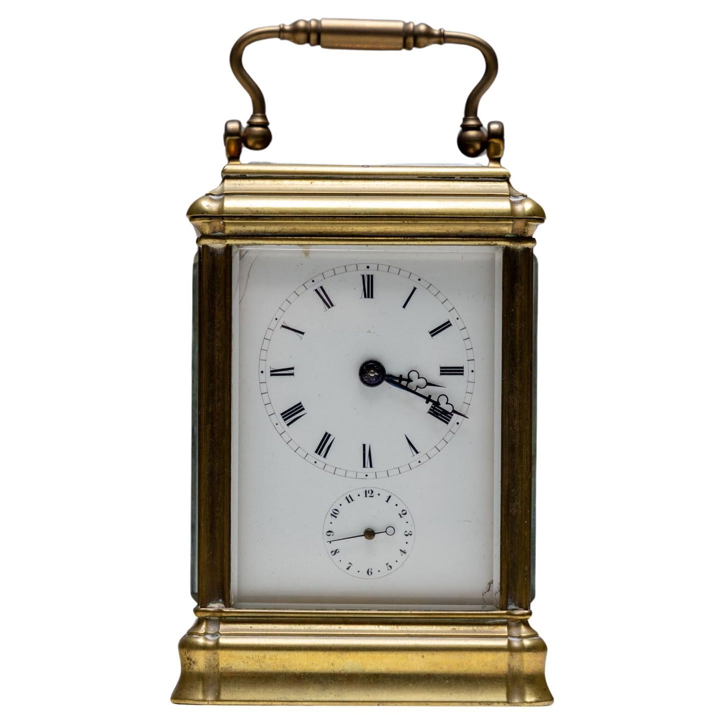 Horloge de voyage française par Aiguilles, fin 19e / début 20e siècle