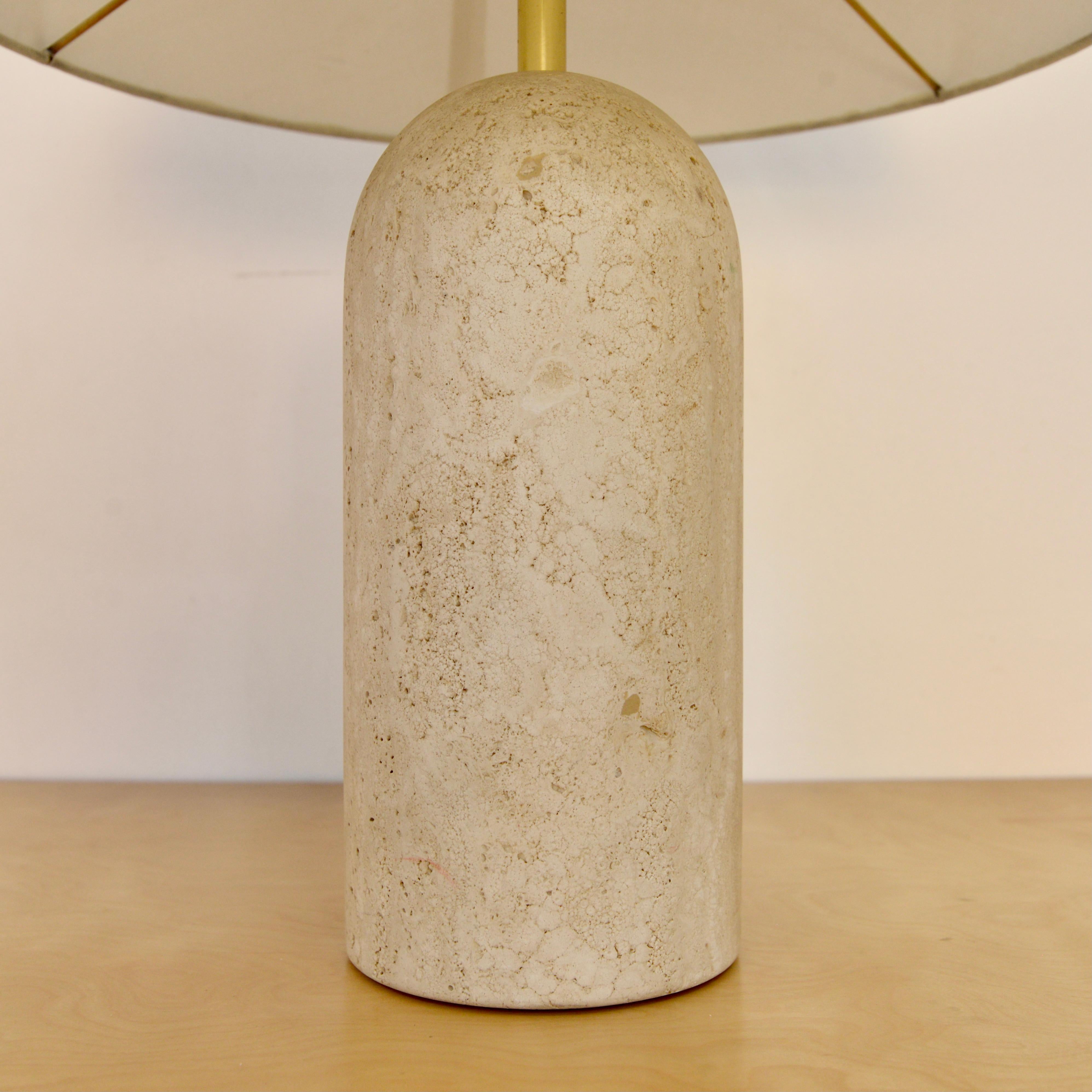 French Travertine Table Lamp I In Good Condition In Los Angeles, CA