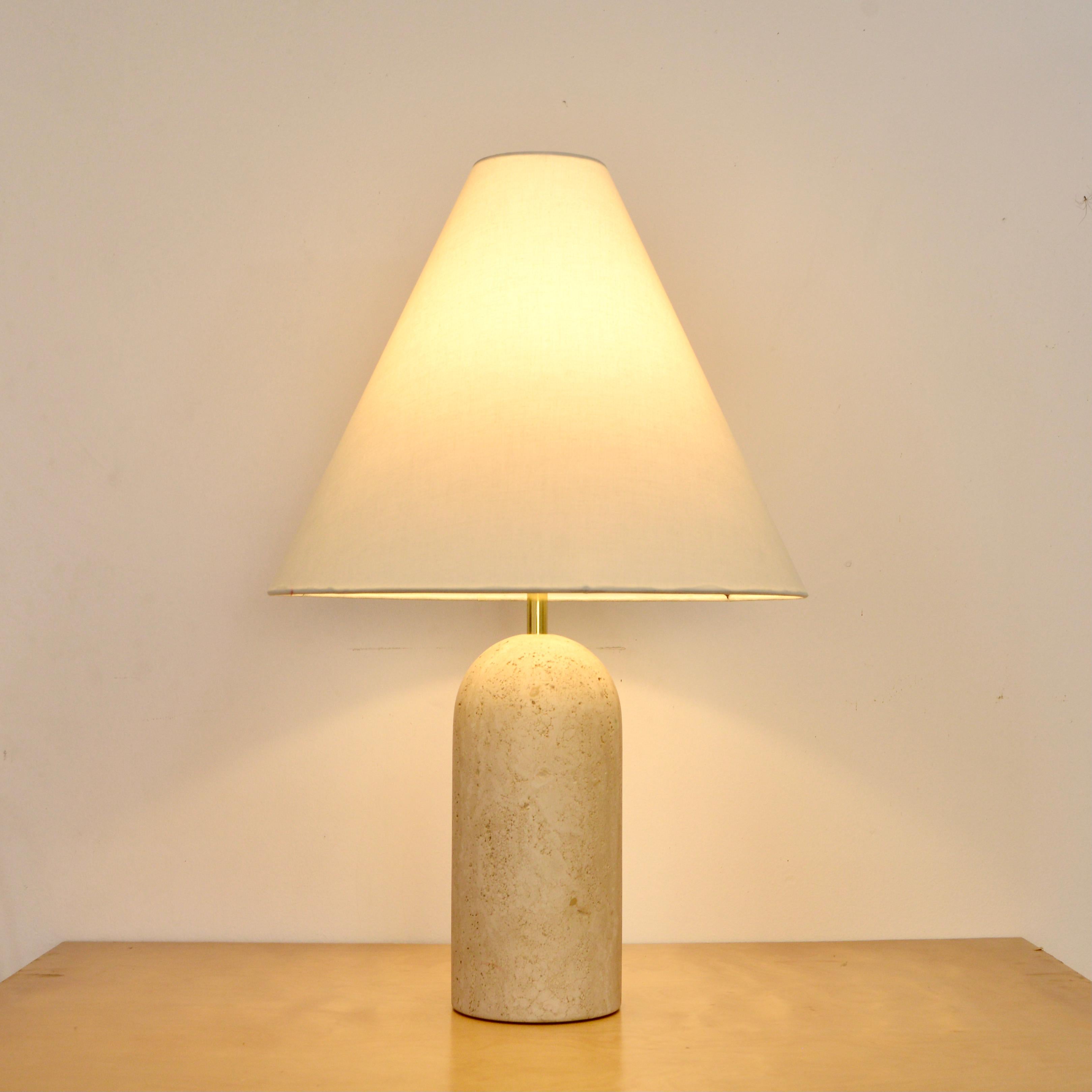 Fabric French Travertine Table Lamp I