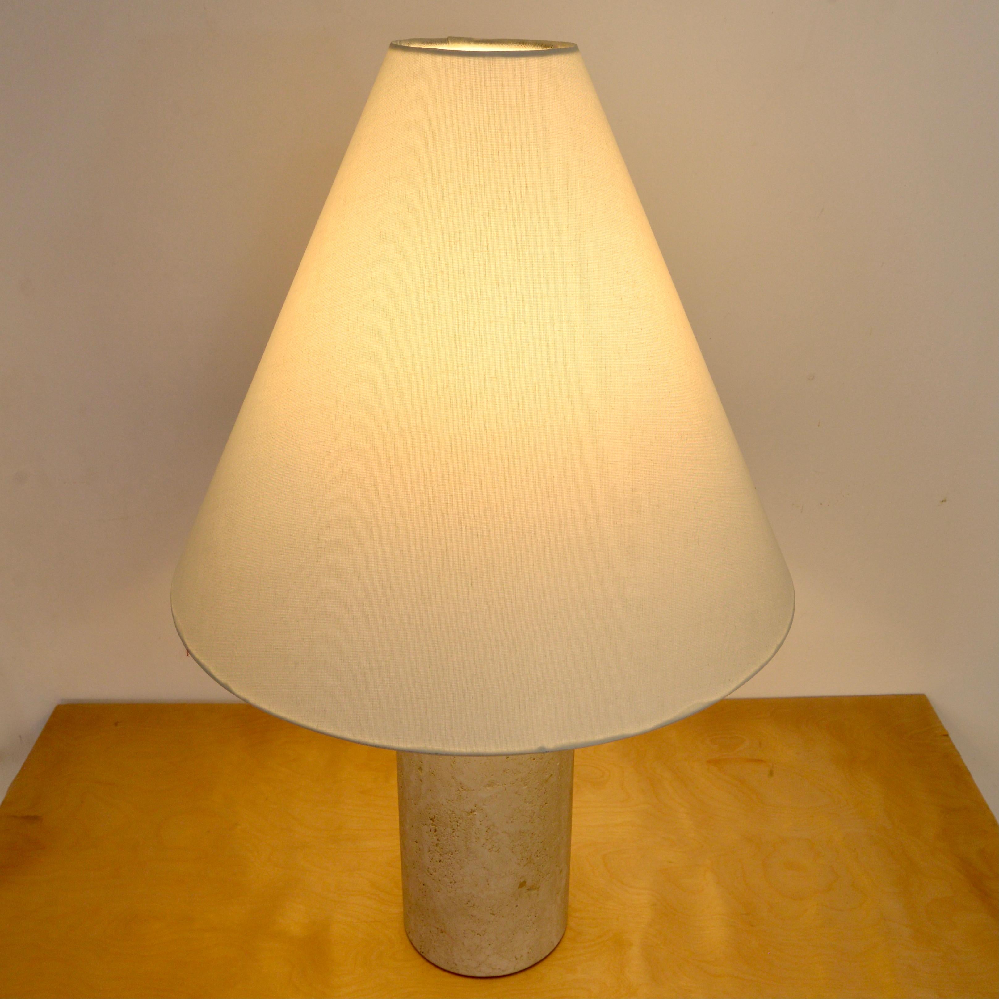 French Travertine Table Lamp I 1