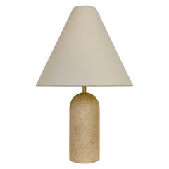 French Travertine Table Lamp I