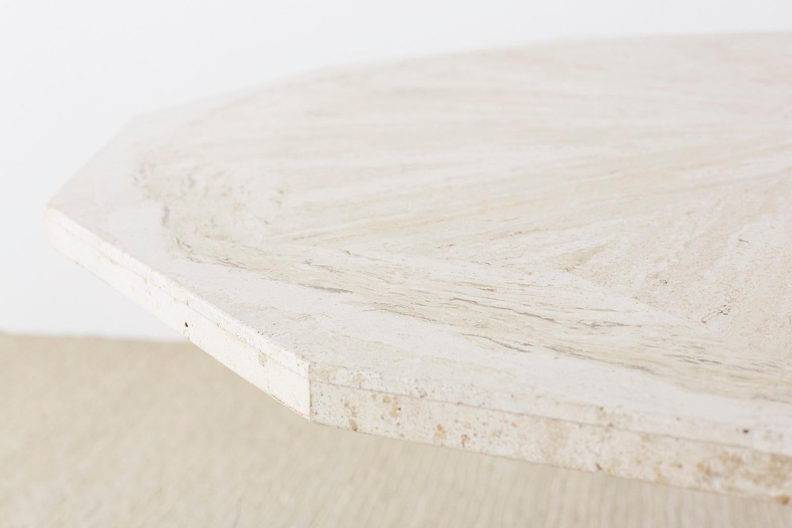 French Travertine Top Bistro Cafe Dining Table 1