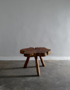 French Tree Trunk Free Form Wooden Coffee Table, 1960s