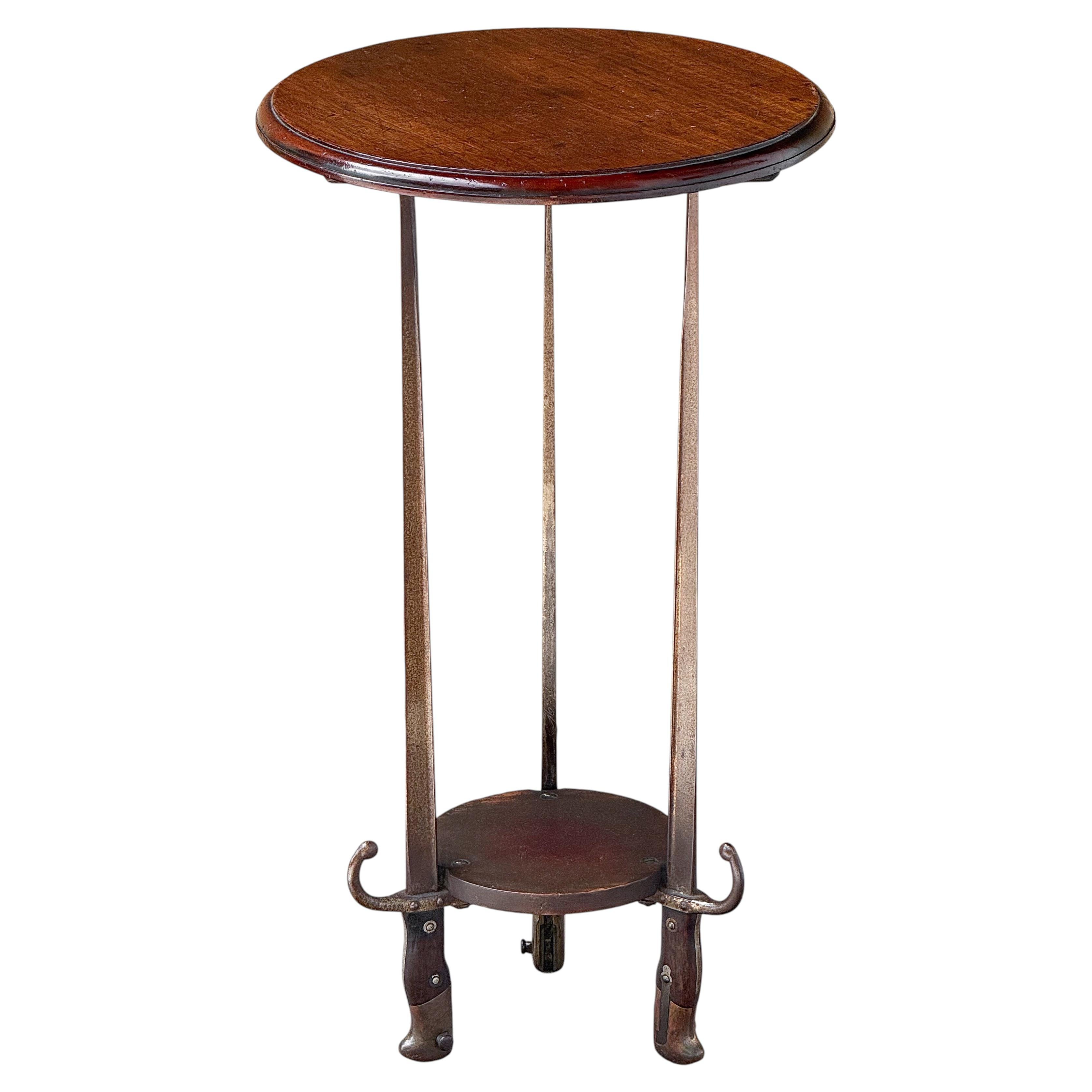 French Trench Art Bayonet Gueridon Table for Cocktails or Wine