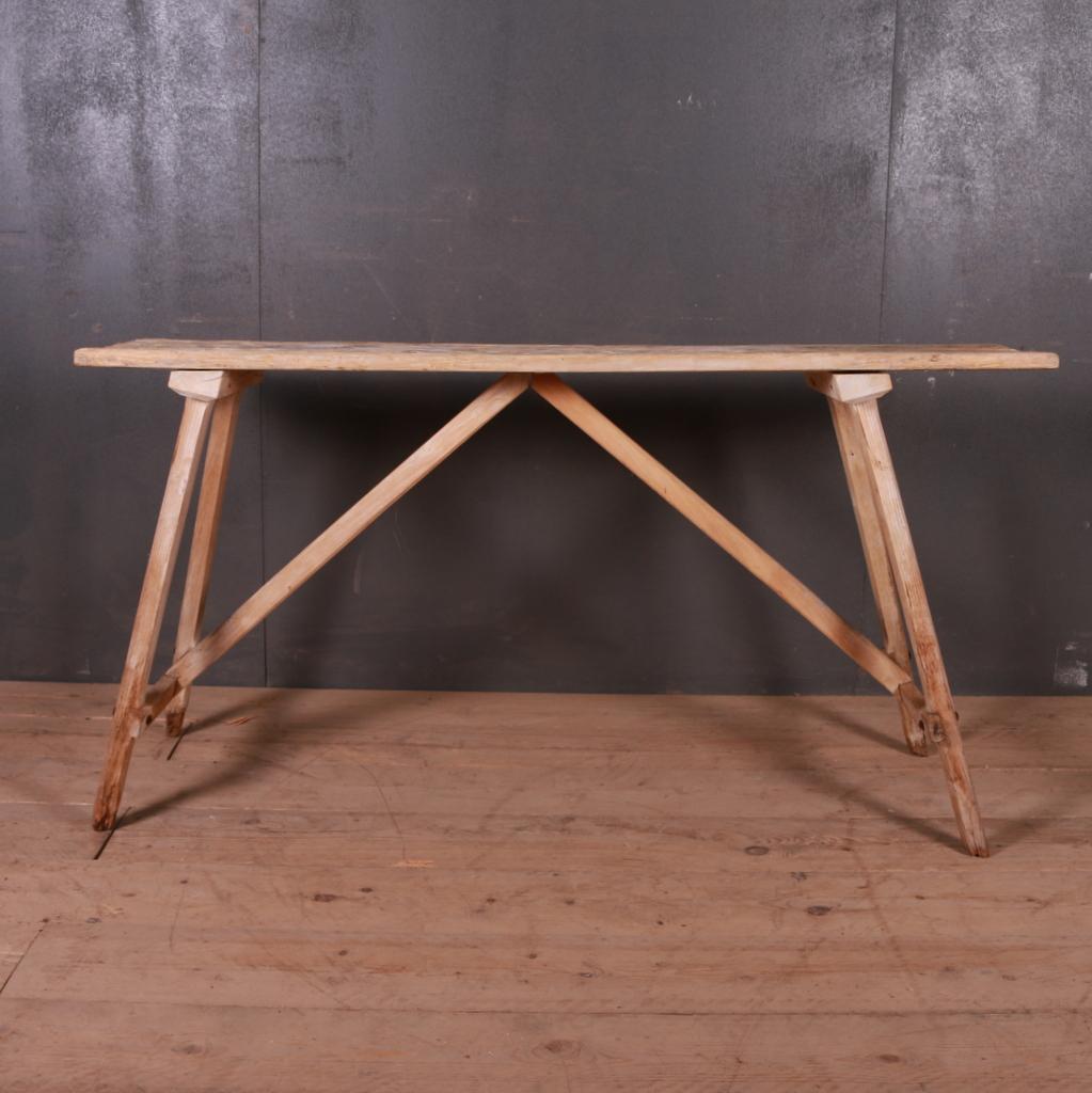 19th Century French Trestle Table For Sale