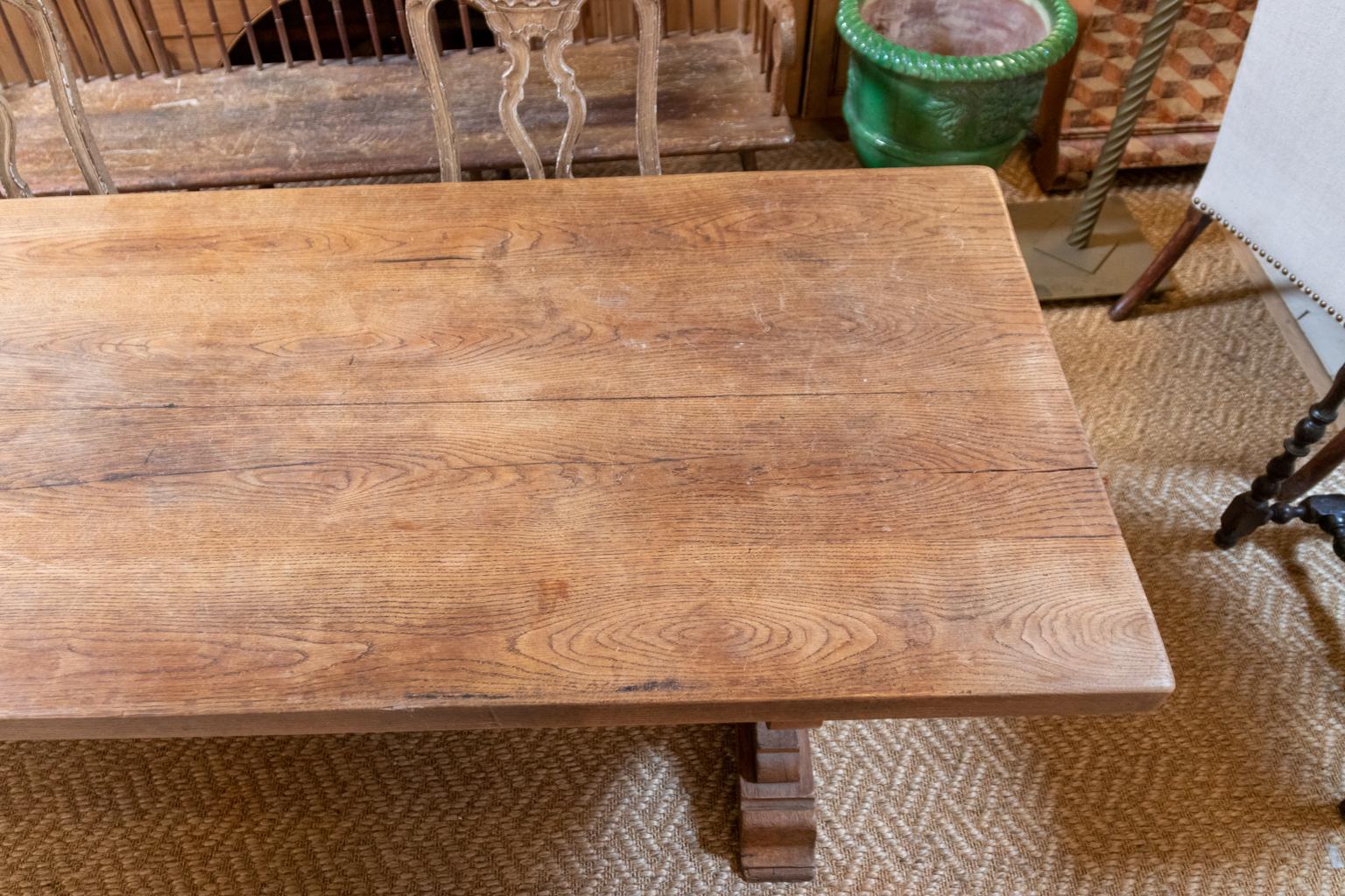 Wood French Trestle Table