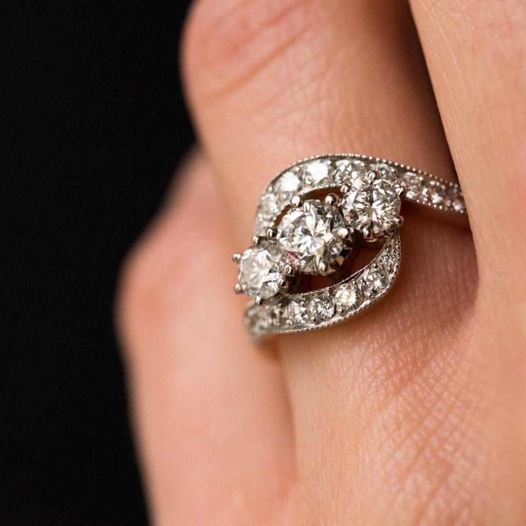 Romantic French Trilogy Diamond Ring