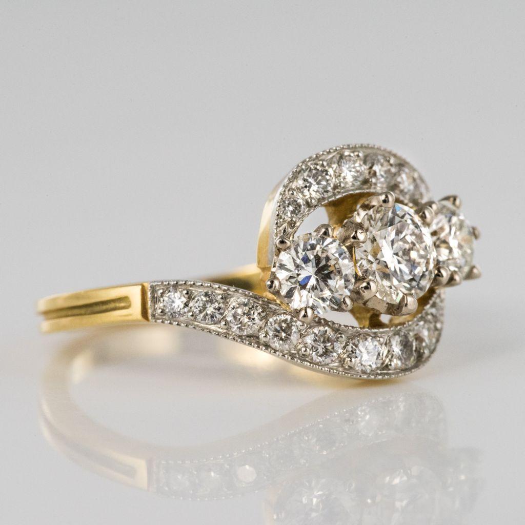 French Trilogy Diamond Ring In New Condition In Poitiers, FR