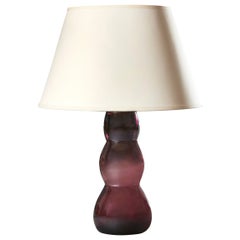 French Triple Gourd Art Glass Vase as a Lamp