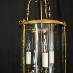 French Triple Light Convex Antique Lantern