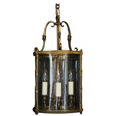 French Triple Light Convex Antique Lantern