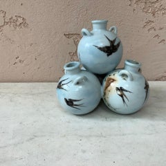 French Triple Vase Swallows, circa 1900