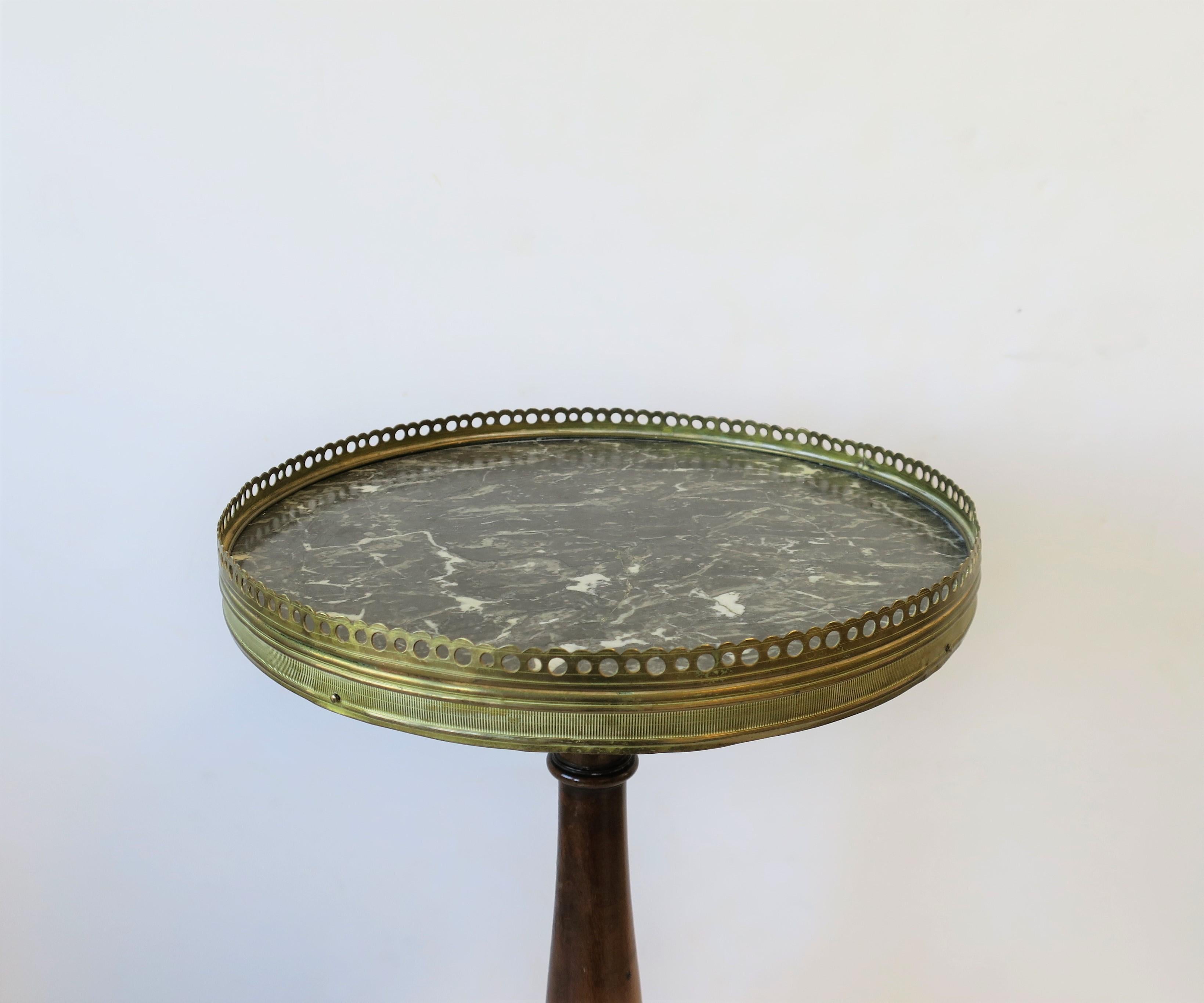 French Tripod Brass and Marble Side or Drinks Table 4