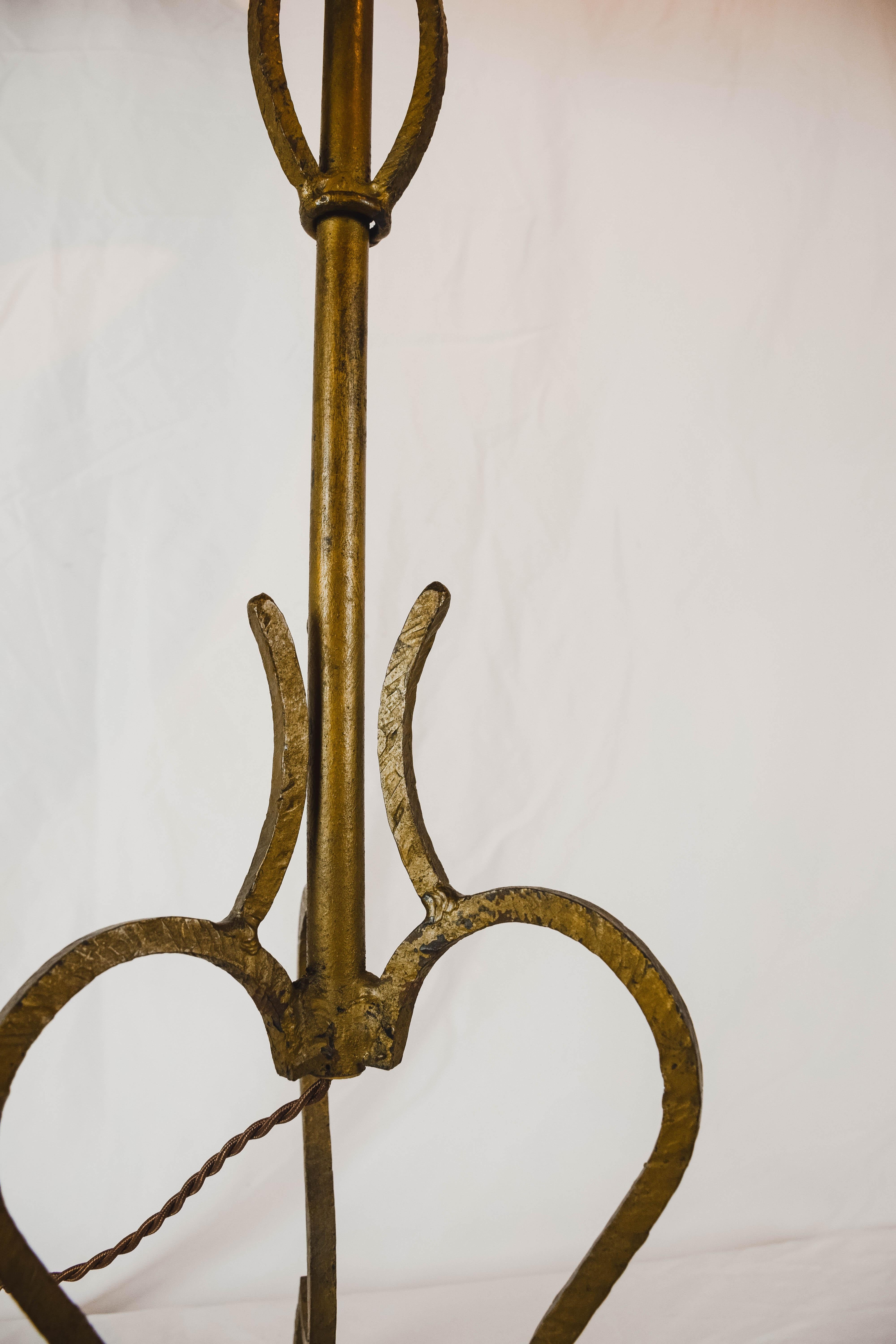 20th Century French Tripod Candlestick Table Lamp