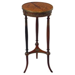 French Tripod Pedestal Stand or Side Table of Walnut in the Louis XVI Style