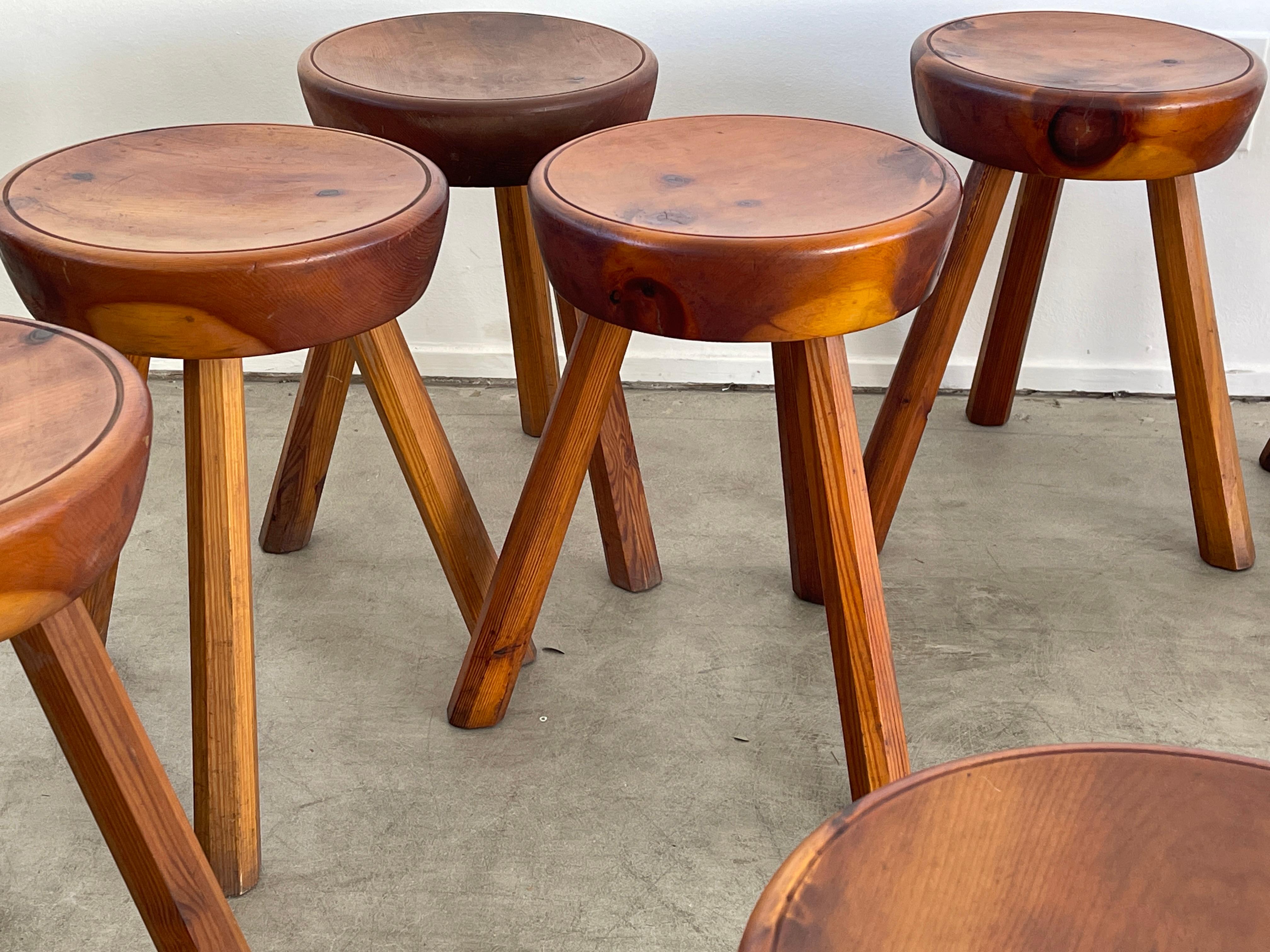 French Tripod Stools In Good Condition For Sale In Beverly Hills, CA