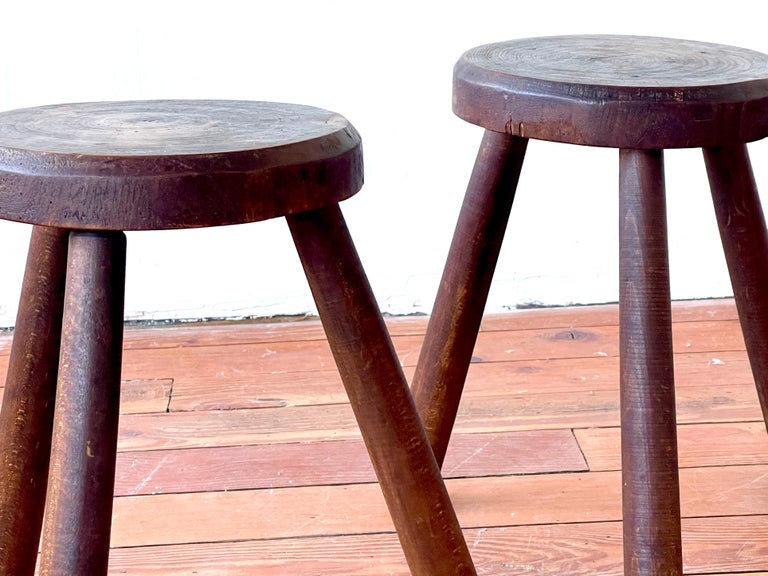 French Tripod Stools In Good Condition For Sale In West Hollywood, CA