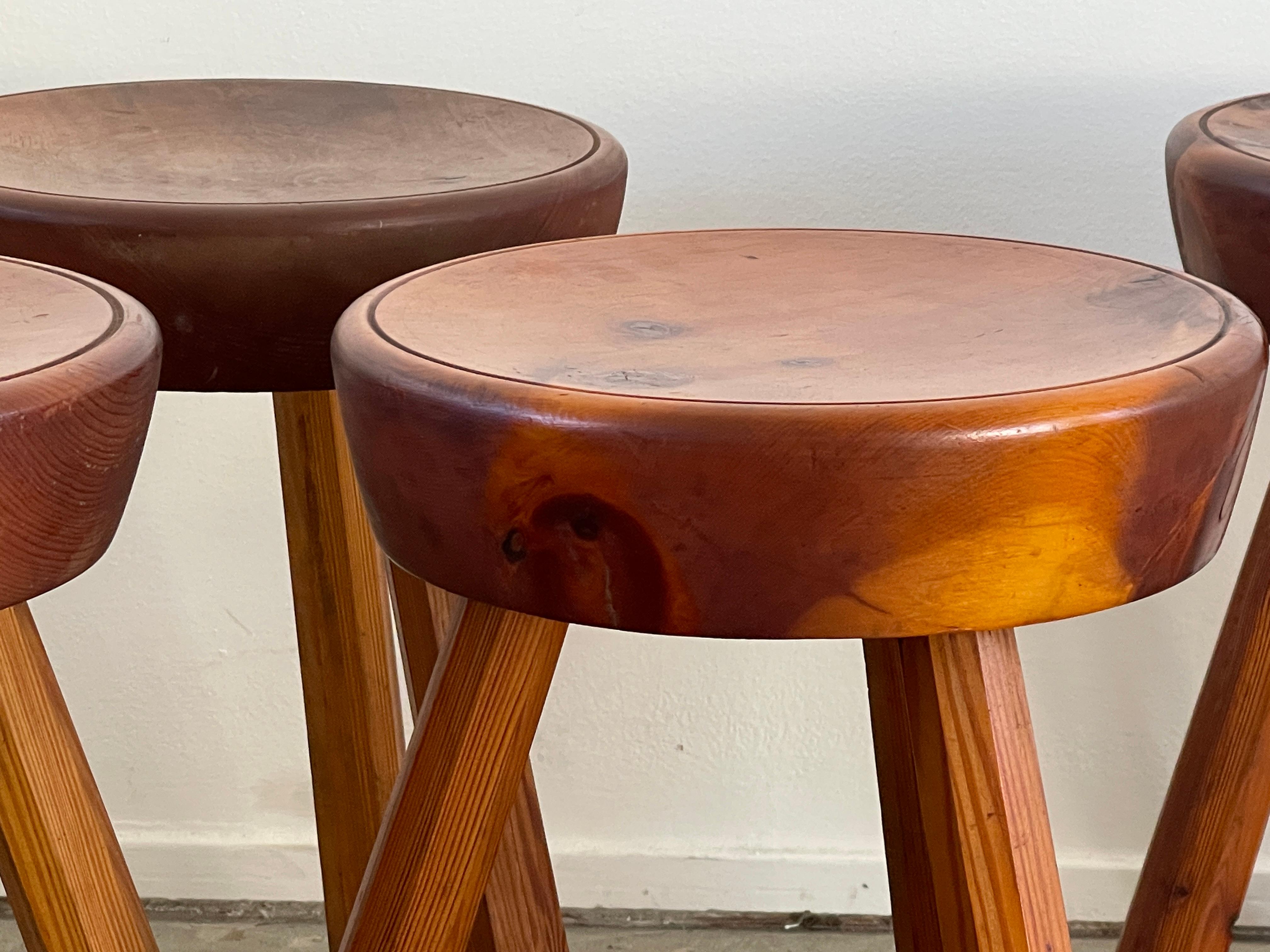 Mid-20th Century French Tripod Stools For Sale