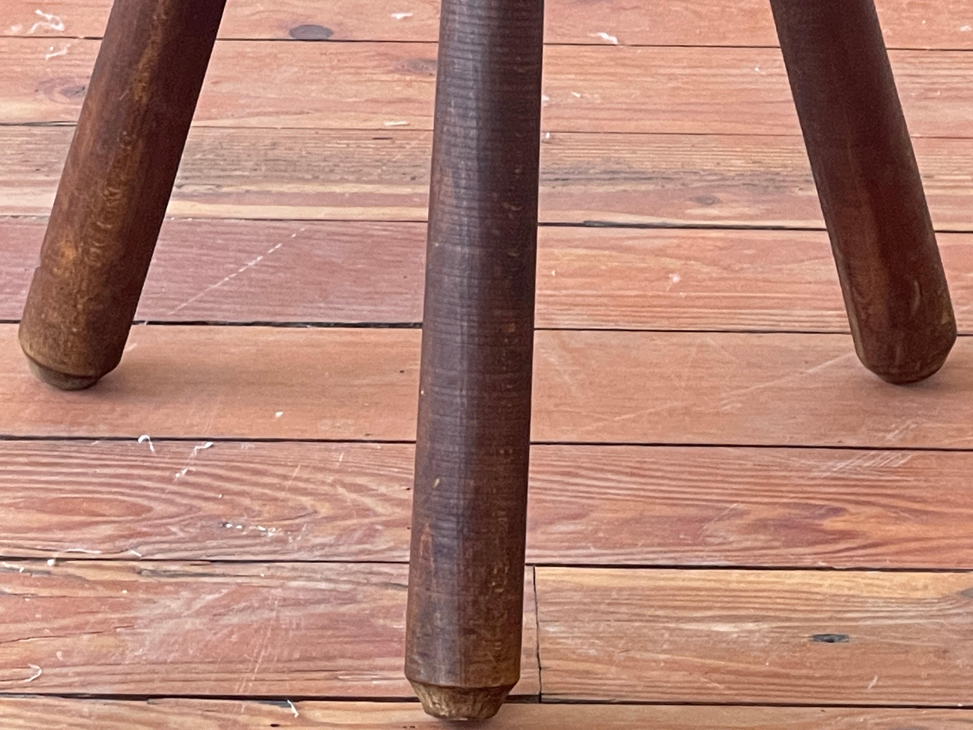 Oak French Tripod Stool For Sale