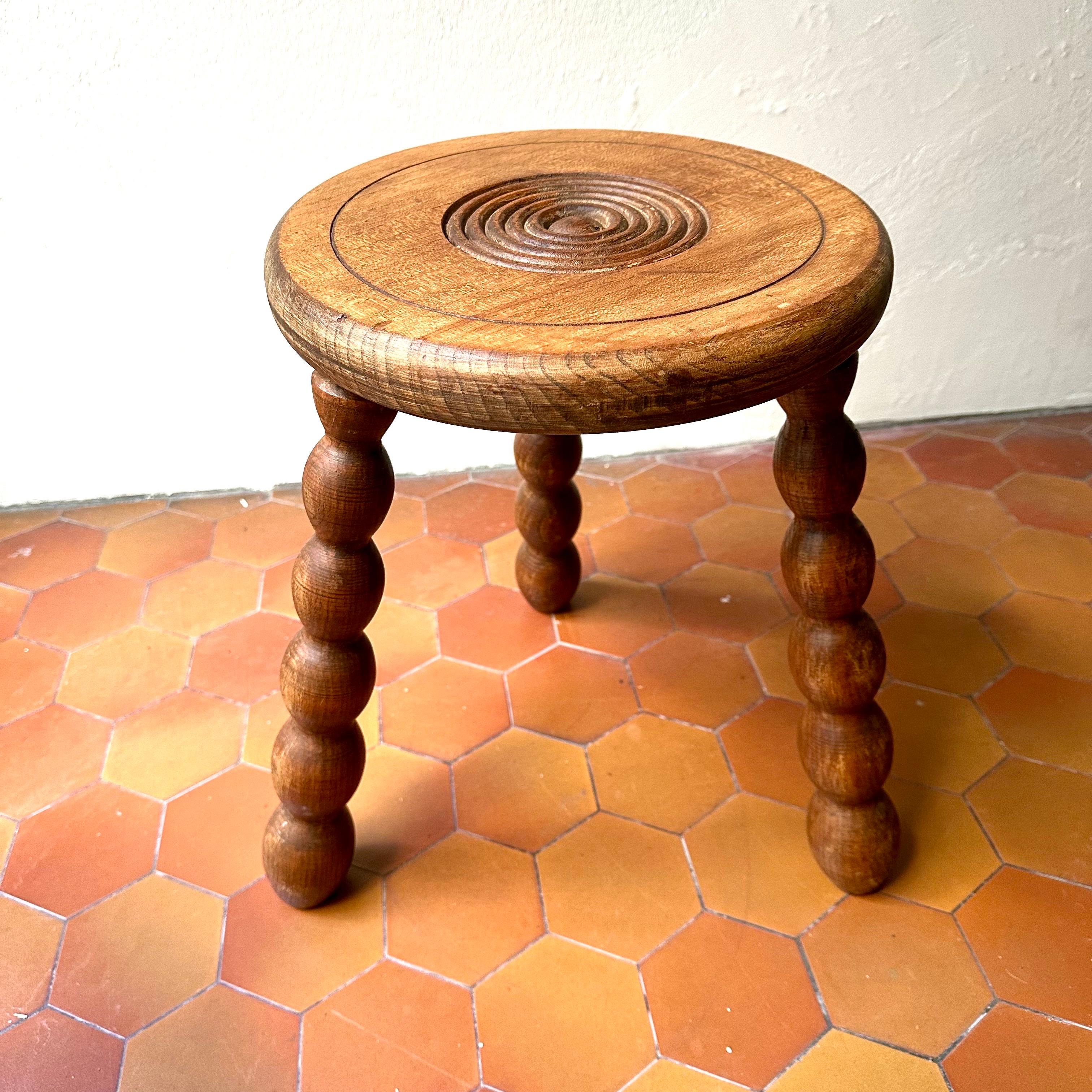 Mid-Century Modern French tripode Wood  60 d For Sale