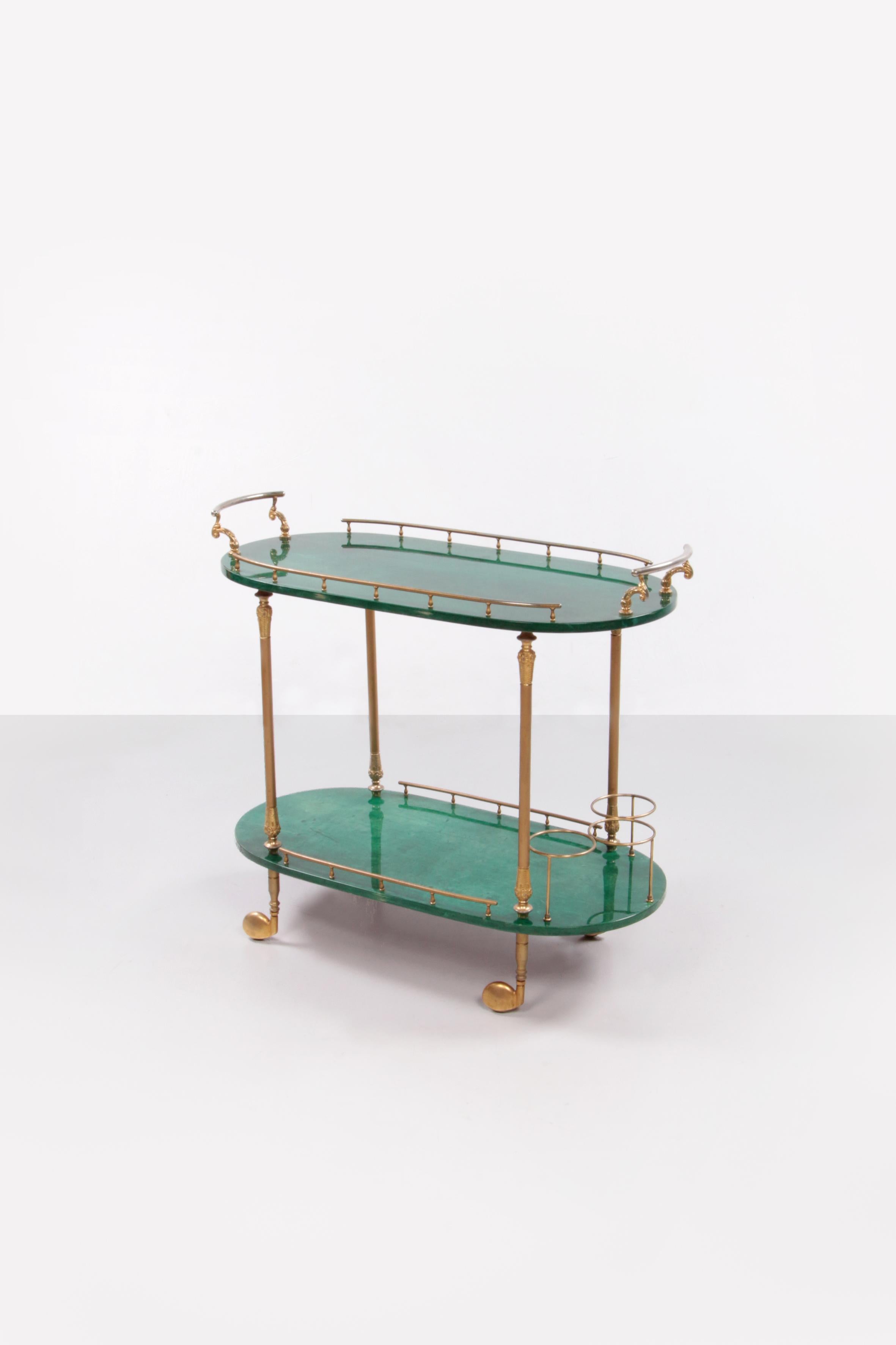 French Trolly Hollywood Regency Style with Smoked Glass 1960s. For Sale 14