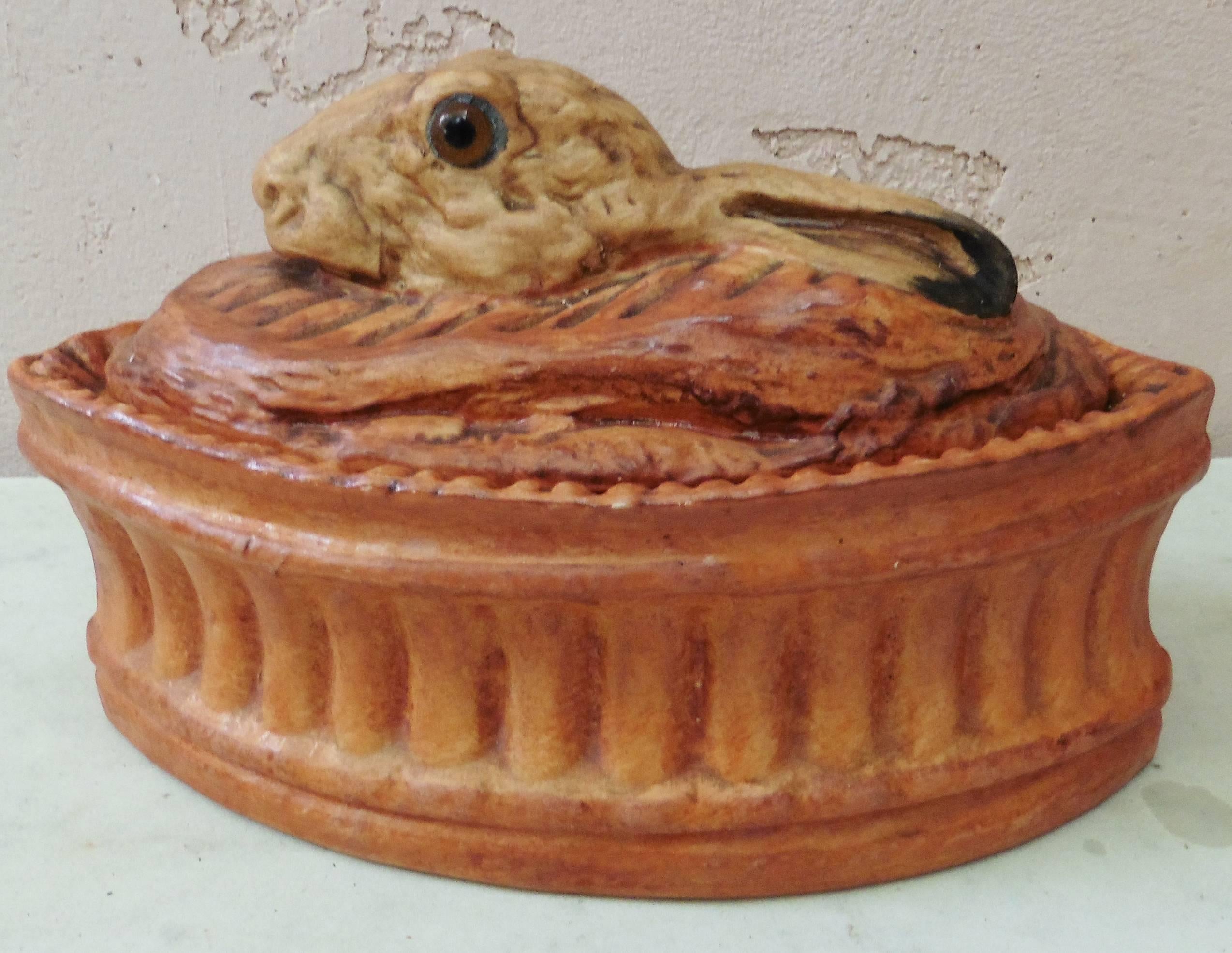 French Provincial French Trompe L'oeil Pate Tureen Pillivuyt Mehun, circa 1900 For Sale