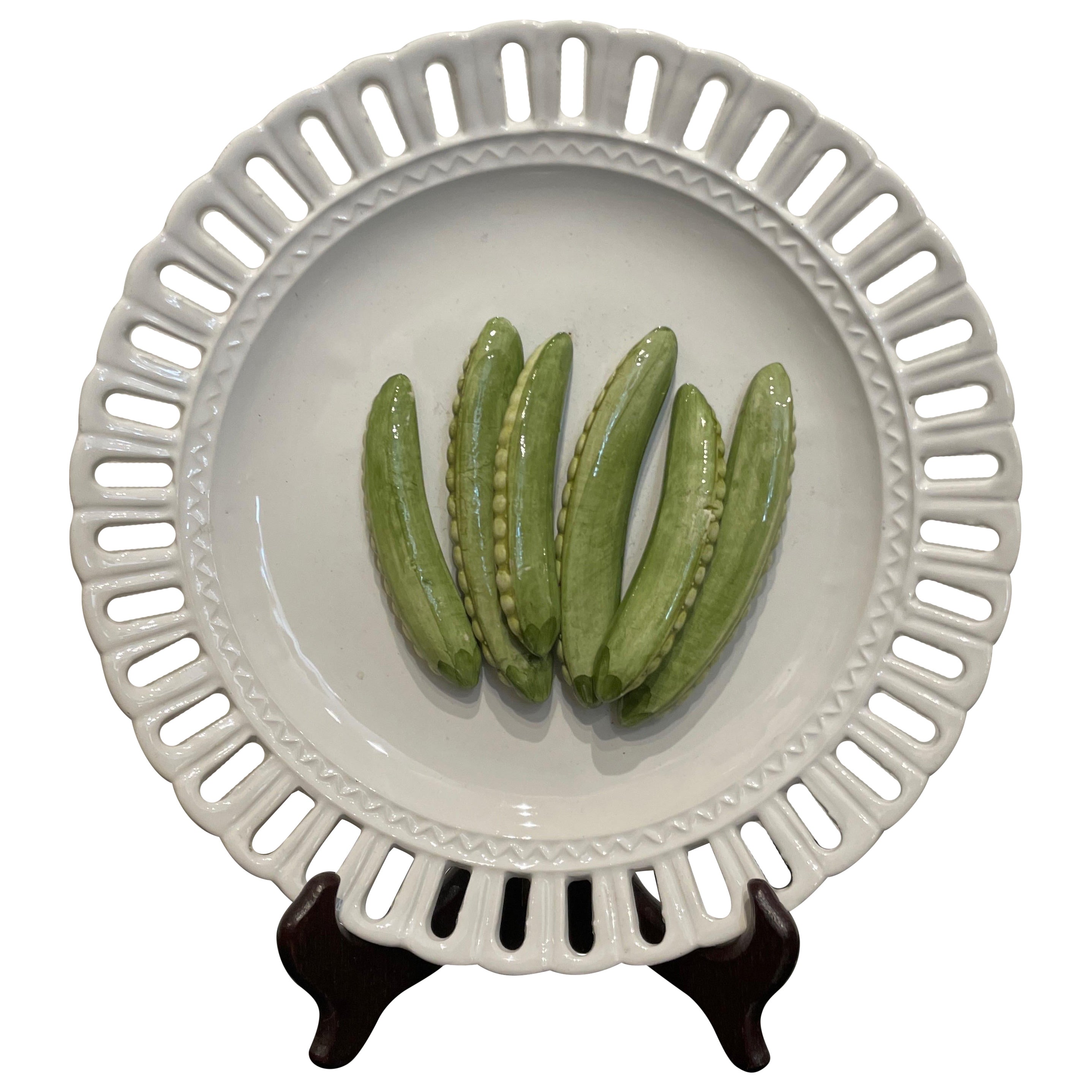 French Trompe L'oeil Pea Pod Plate
