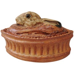 Soupière à Pâté Lapin en Porcelaine Trompe L'oeil Pillivuyt Mehun