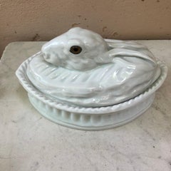 French Trompe L'oeil White Porcelain Rabbit Pâté Tureen Pillivuyt Mehun