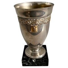 Used French Trophy Style Cup on Marble Base