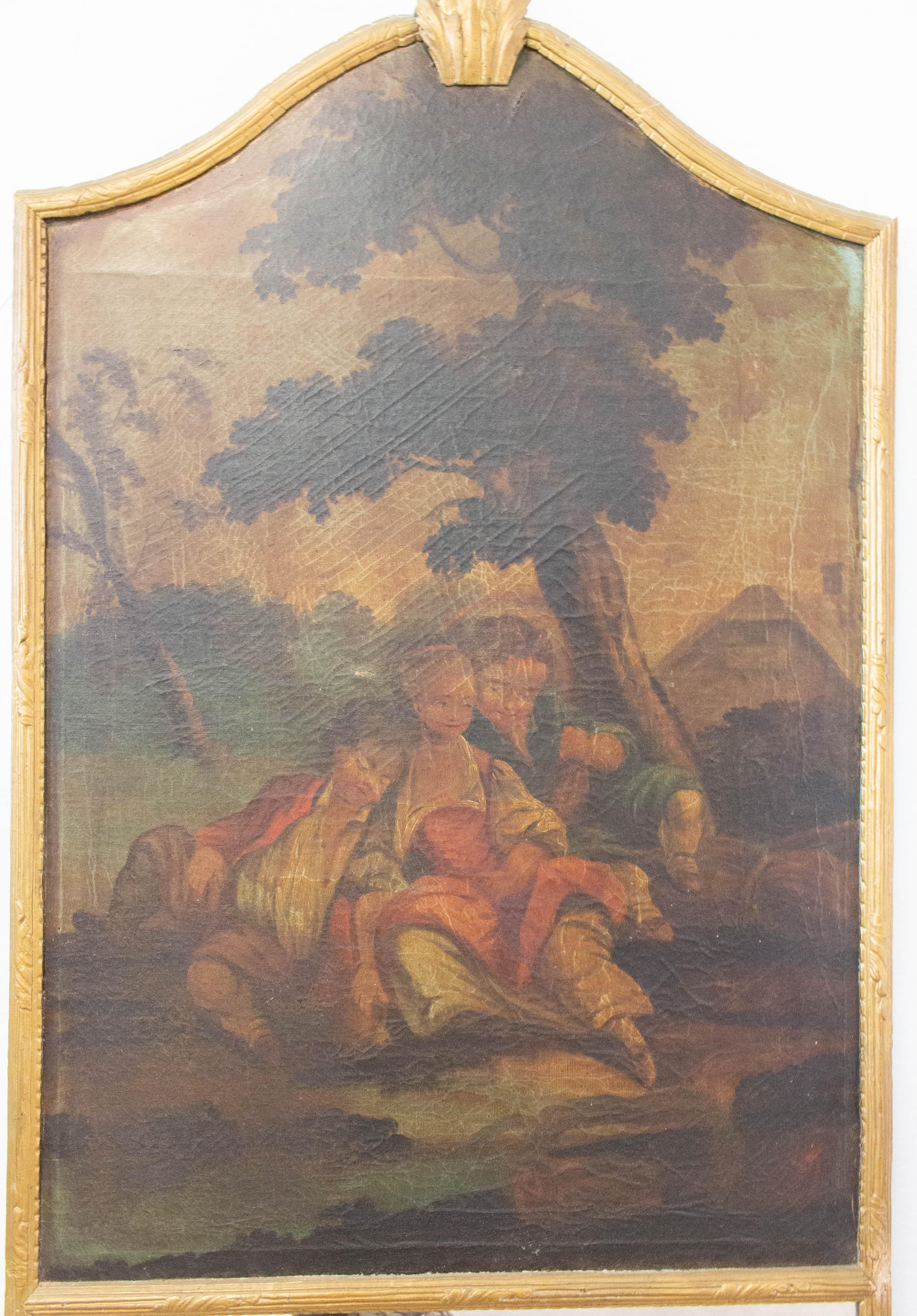 Miroir Trumeau français Louis XVI Scène d'enfants, fin du XVIIIe siècle en vente