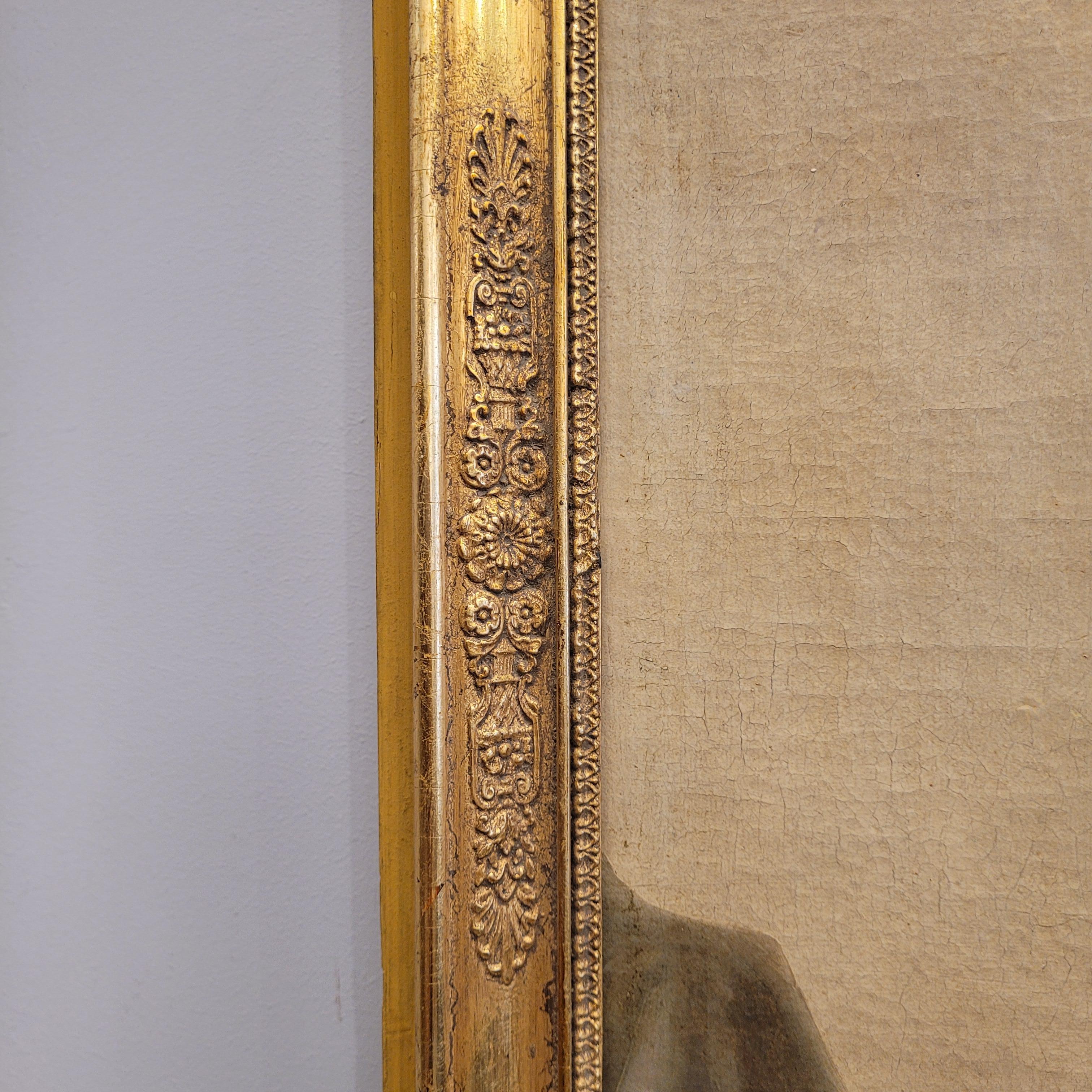 French trumeau mirror and baroque painting in a gilded frame 5