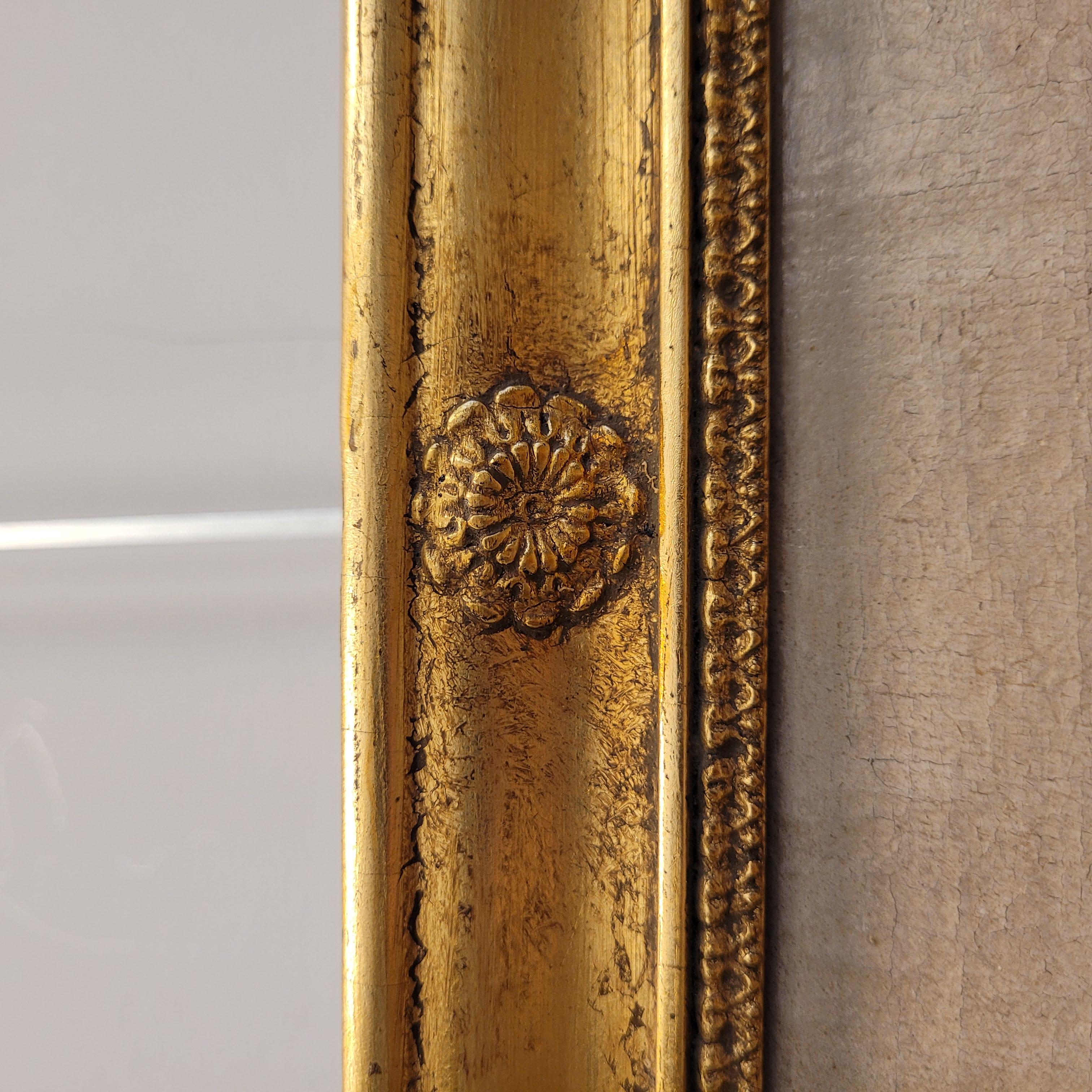 French trumeau mirror and baroque painting in a gilded frame 6