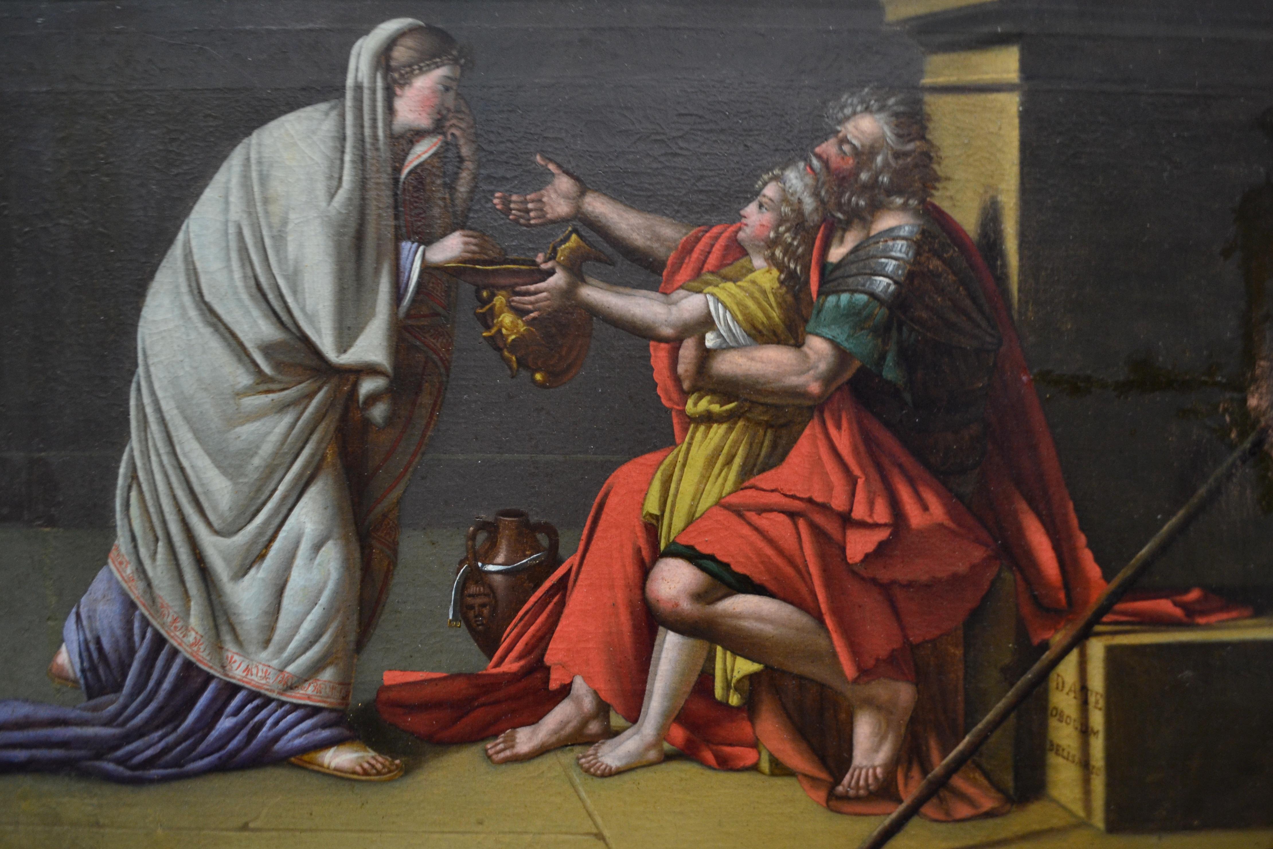 Empire Neo-Classical oil Painting of Bellisarius Begging for Alms after J.L David