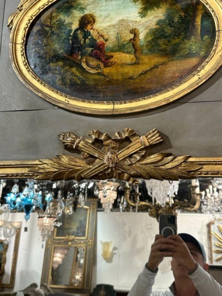 Wood French Trumeau Mirror For Sale
