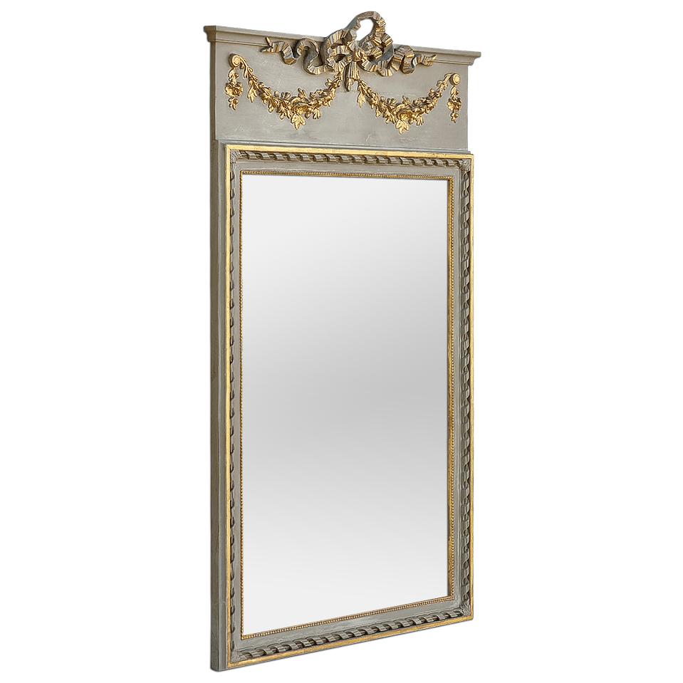 Large French trumeau mirror in the Louis XVI style, circa 1920. 