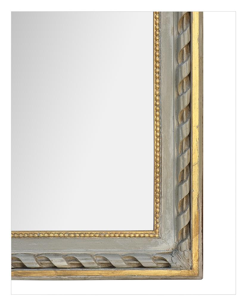 Painted French Trumeau Mirror, Louis XVI Style, circa 1920 For Sale