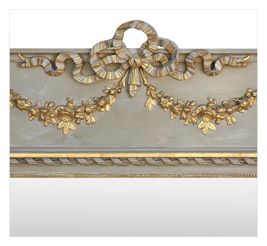 French Trumeau Mirror, Louis XVI Style, circa 1920 In Good Condition For Sale In Paris, FR
