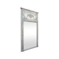 Französischer Trumeau-Spiegel, Blattsilber versilbert, um 1910