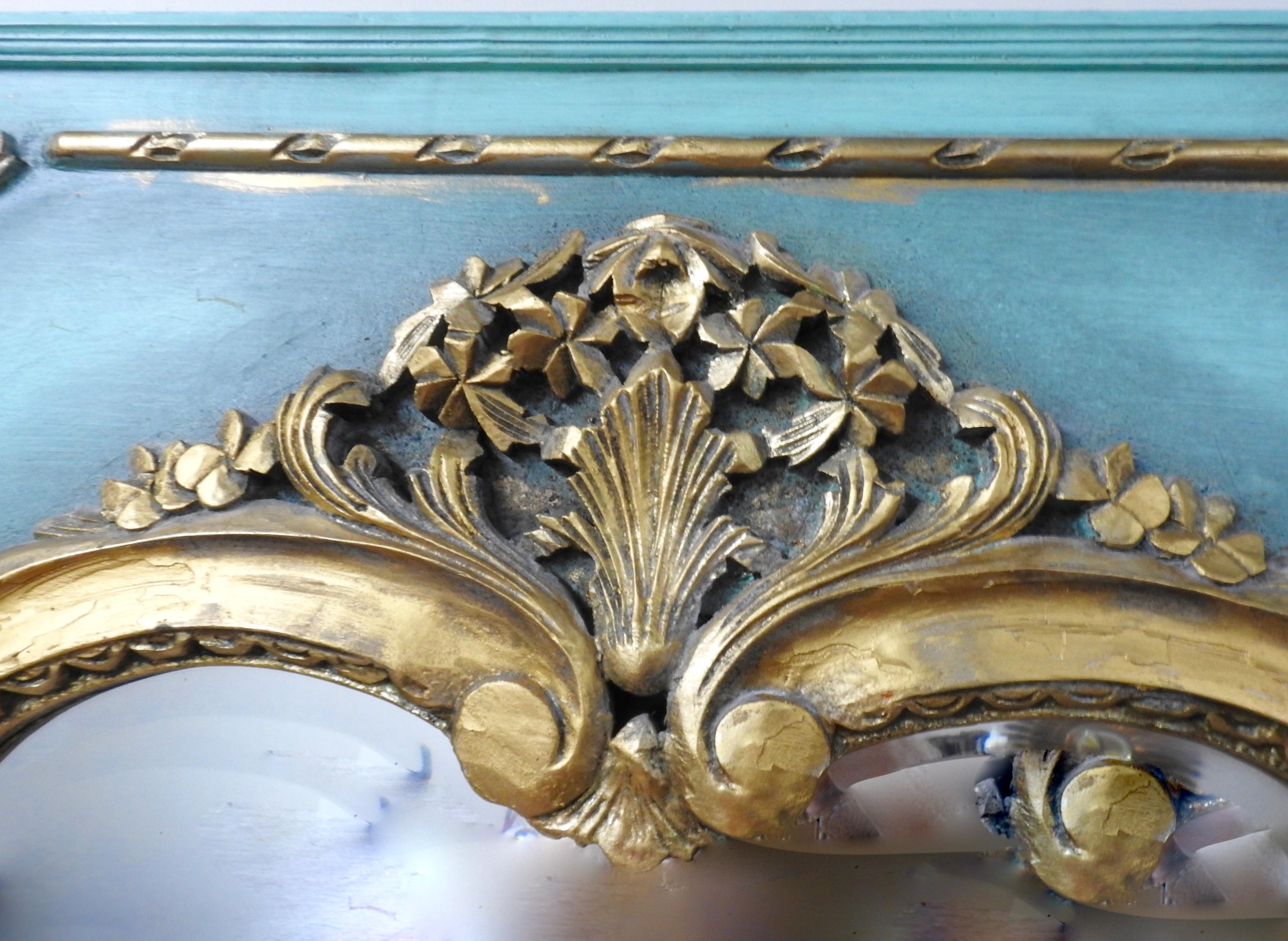French Provincial French Trumeau Style Mirror
