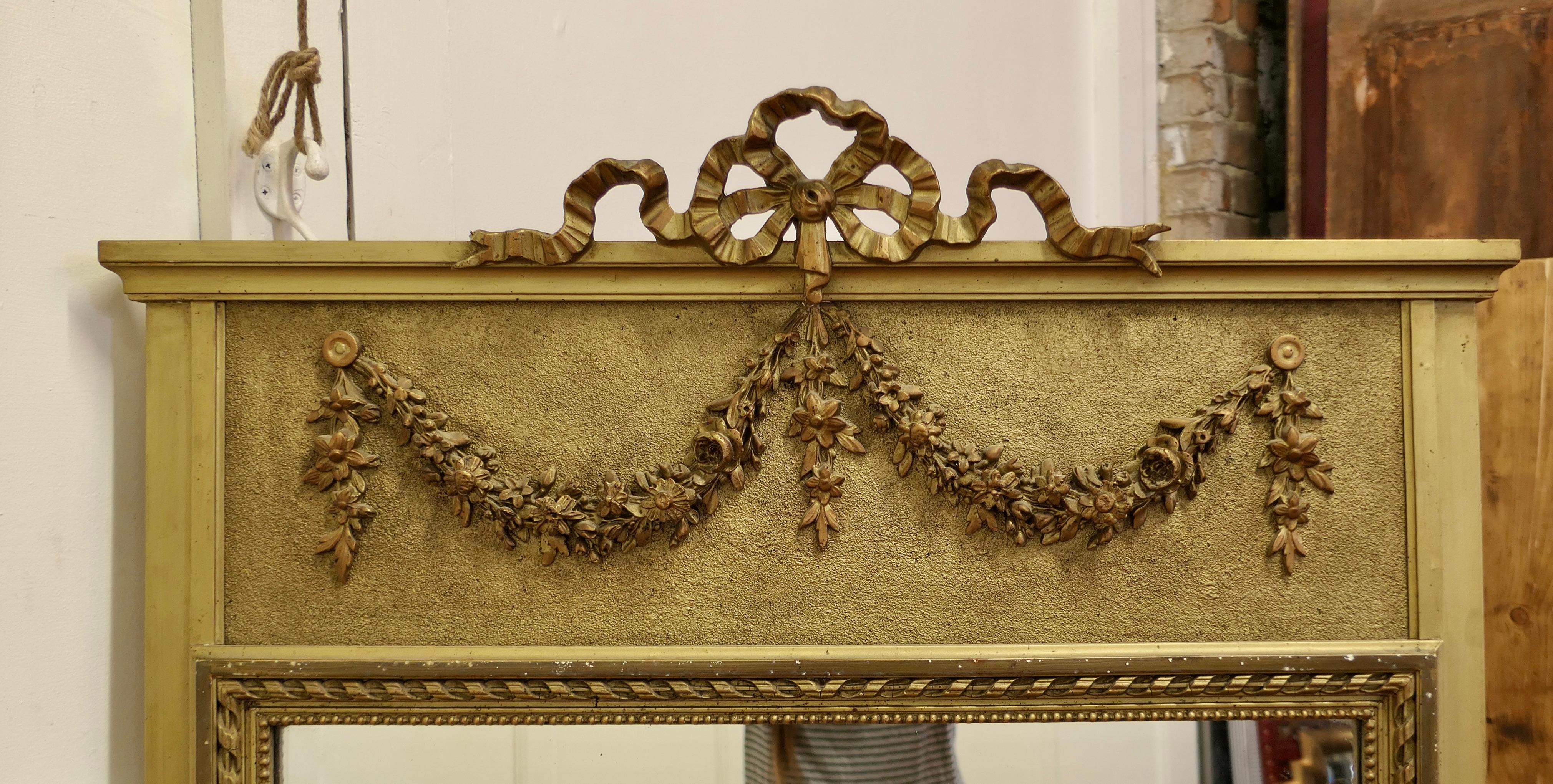 19th Century French Trumeau Style Pier Console Mirror   For Sale