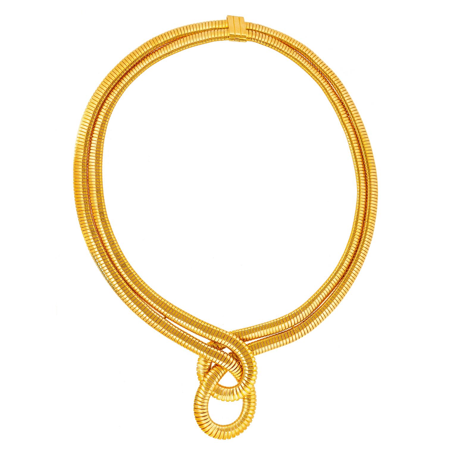 Französisch Tubogas Halskette c1960s im Zustand „Hervorragend“ im Angebot in Litchfield, CT