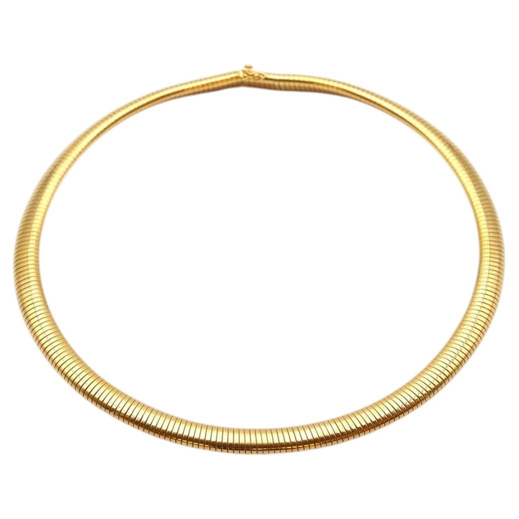 Tubogas francés Collar flexible retro de oro de 18 quilates circa 1950