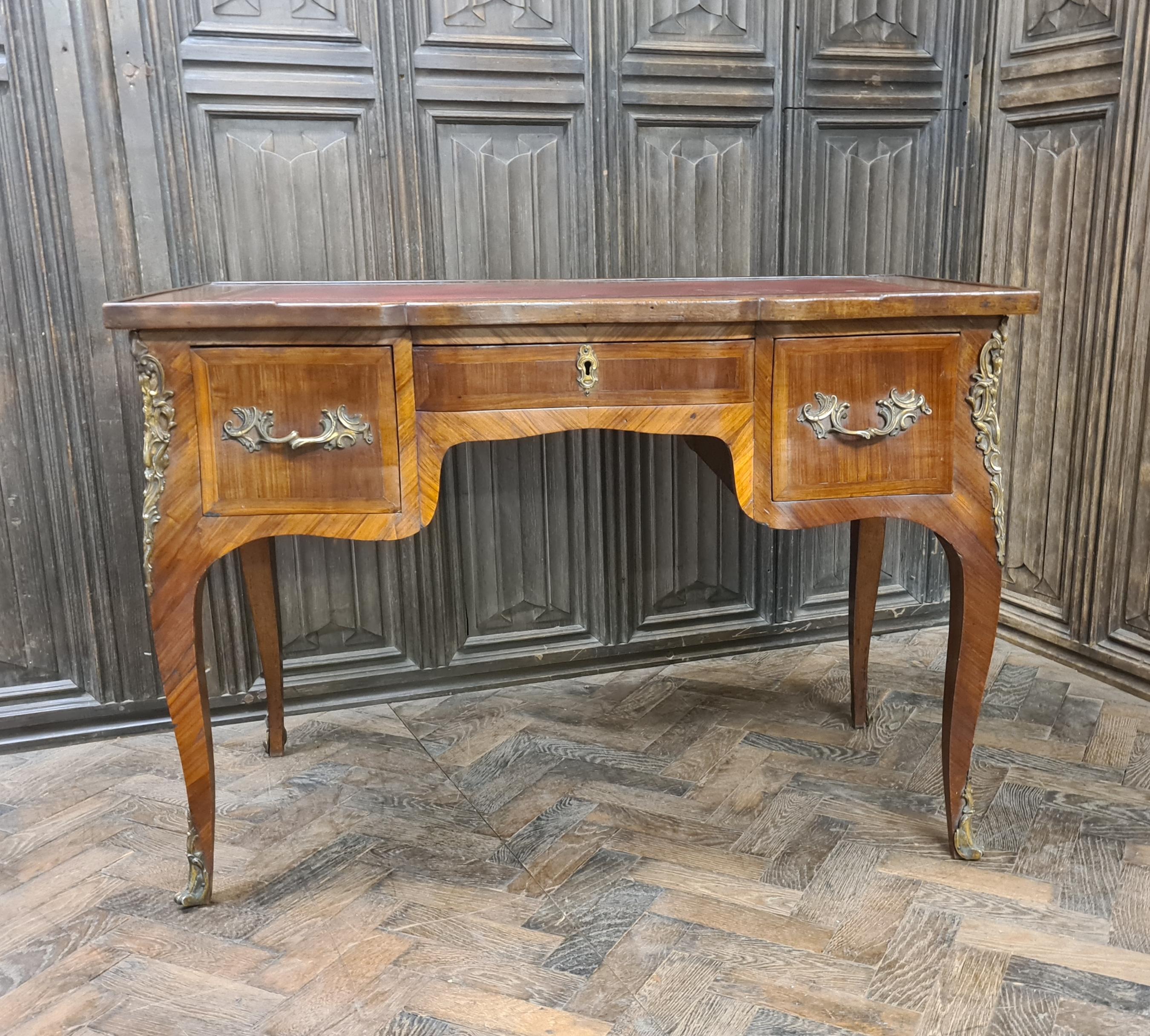 19th Century French Tulipwood Writing Desk For Sale