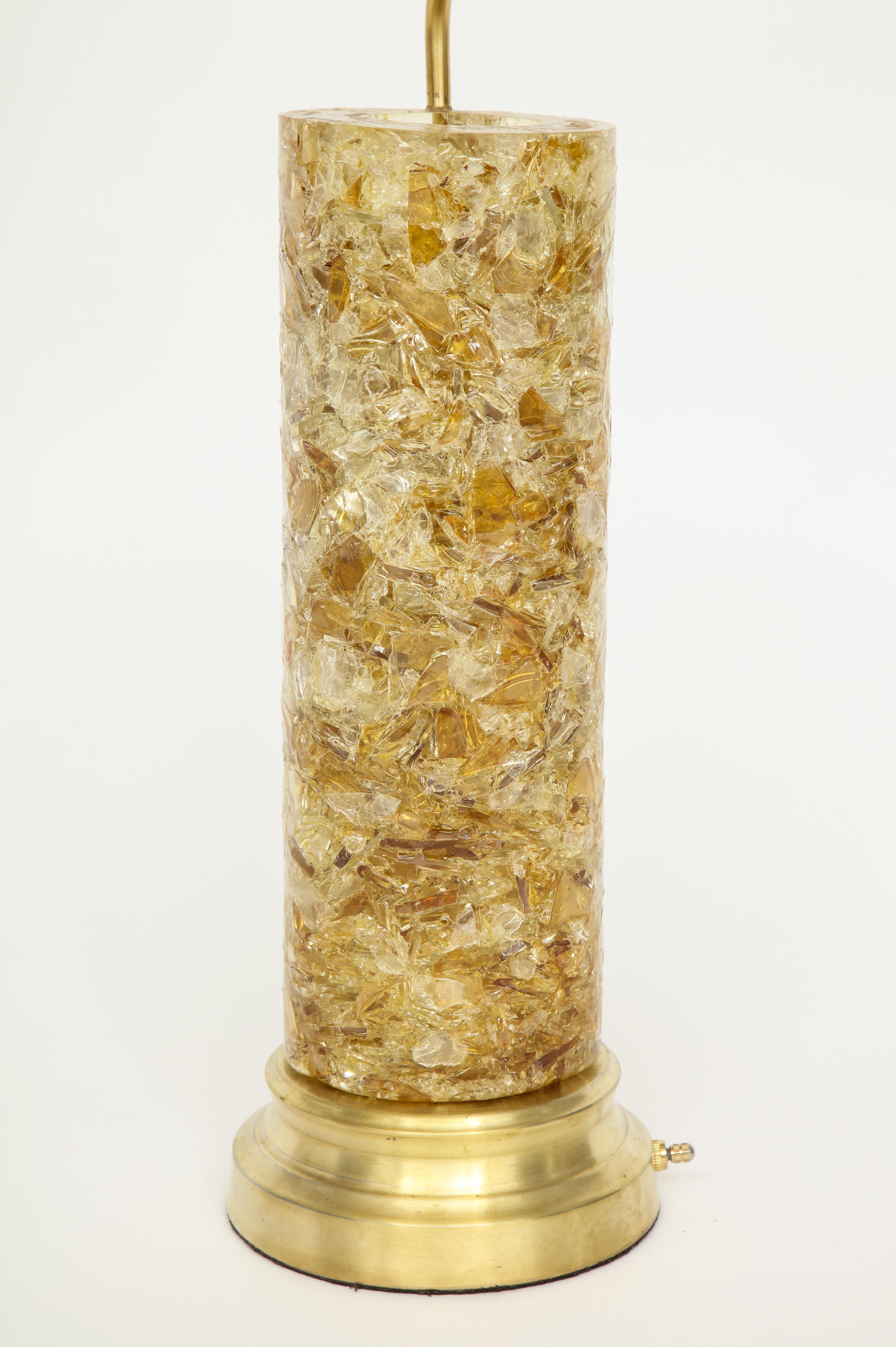 French Tumbled Glass Shard Column Lamp 1