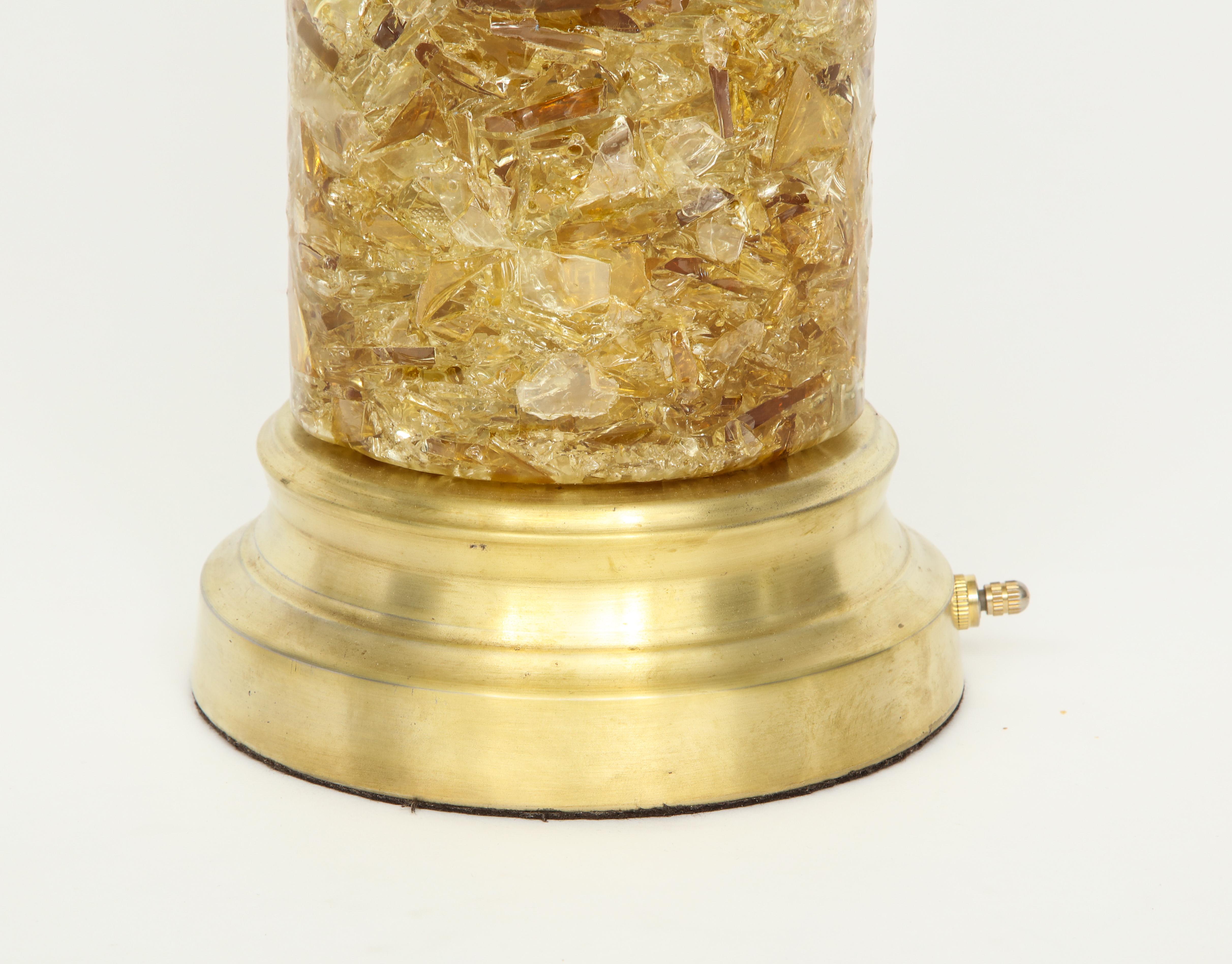 French Tumbled Glass Shard Column Lamp 2